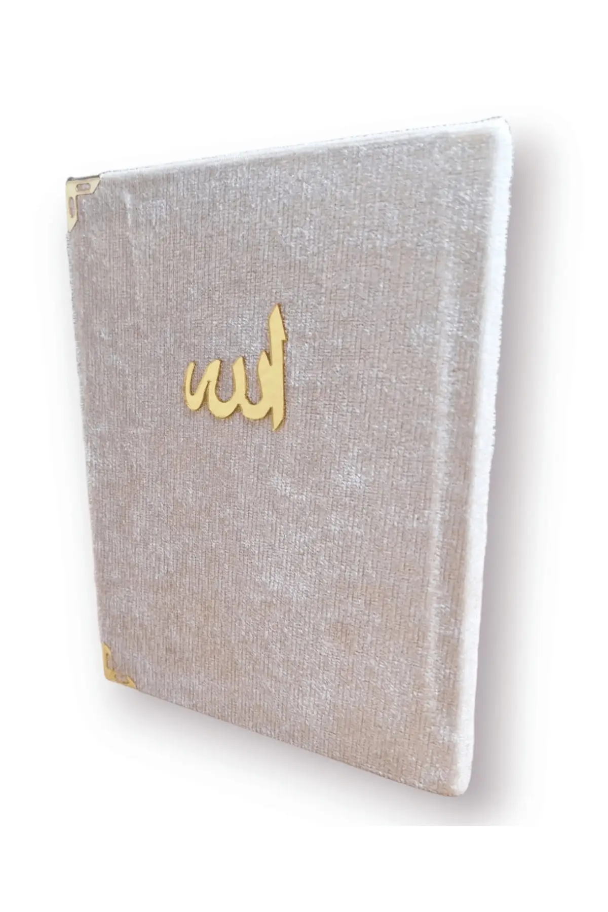 Kadife Kaplı Yasin Kitabı Çanta Boy 12 cm x 17 cm 80 Sayfa 10 Adet Krem Renk